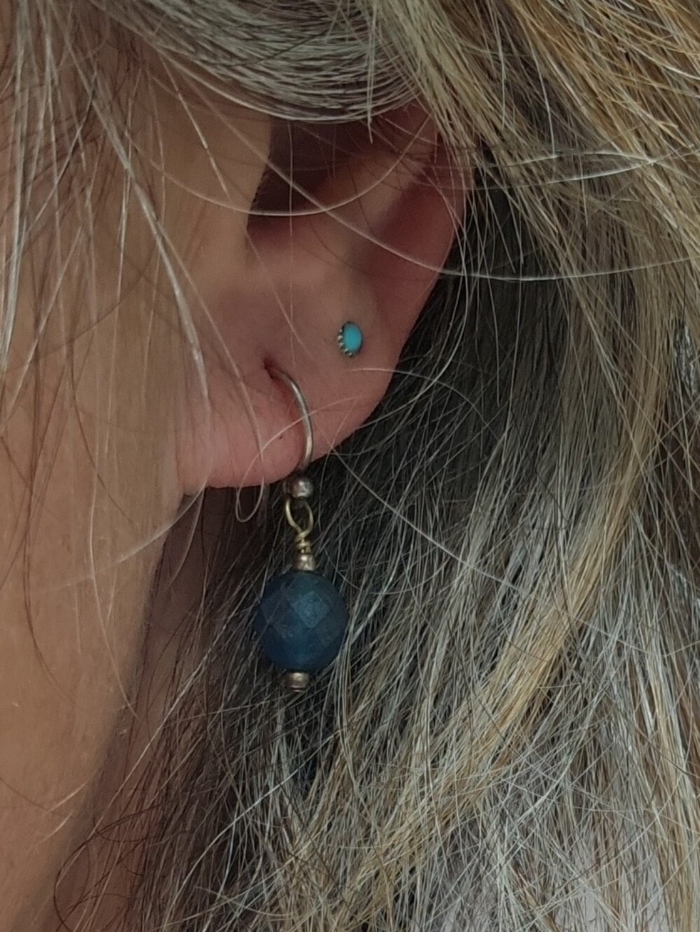 Blue Bead Drop Earrings - Unbranded